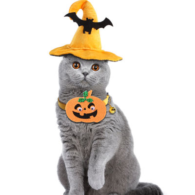 Pet Halloween Accessories Set ABS Dog Bat Hat Pumpkin Cat Collar