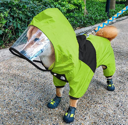 Breathable Lightweight Dog Raincoat Hooded Poncho