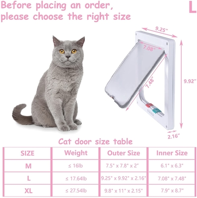 4 Way Locking Cat Door Flap For Interior Exterior Doors Weatherproof