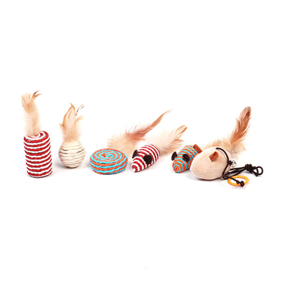 Feather Teaser Cat Toy Wand With Wand Kitten Playing 42x7x5cm