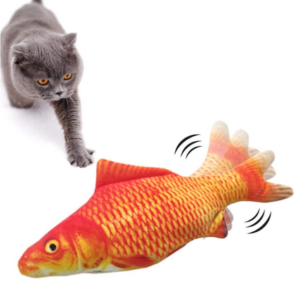 Amazon electric simulation moving fish cat toy with catnip USB charging flappy fish toy cat interactive toy