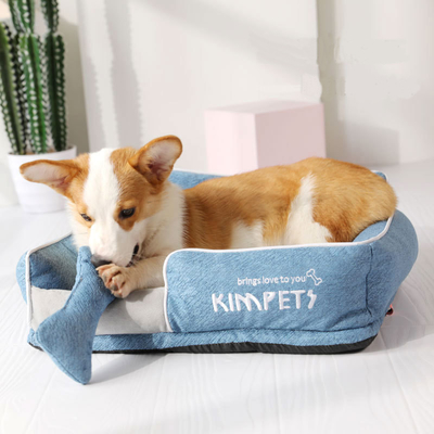 Thickened Cat Nest Bed Square Washable High Back Plush For Autumn Winter