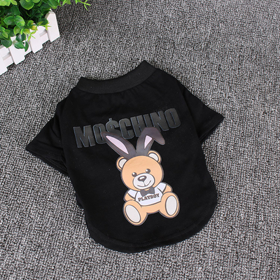 Breathable Cotton Dog Wearing Clothes Black White S M L XL XXL