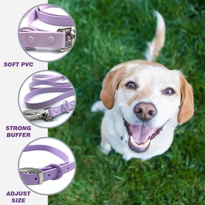 Amazon hot sale anti-fouling and waterproof PVC dog collar and leash set for pets walking outdoors