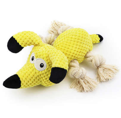 Cotton Rope Cat Chew Toys Squeaky For Teething Puppies