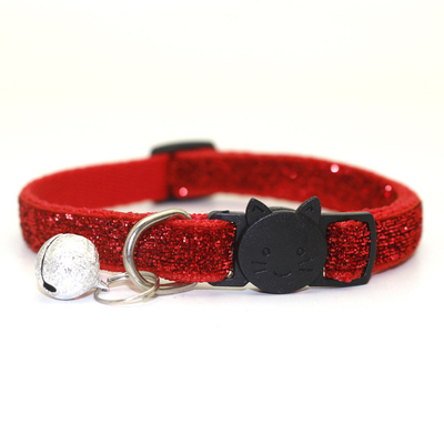 Safety Buckle Cat Pet Training Collars Soft Velvet With Bell