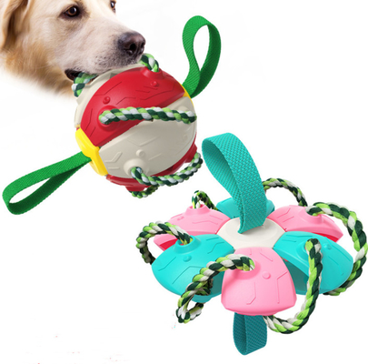 Rubber Green Cotton Rope Ball Toys For Dogs Rope Toys