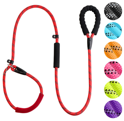 Red Nylon Training Dog Leash With Soft Comfortable Padded Handle 100 Ft Dog Leash