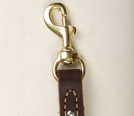 Pet Short Cow Leather Traction Large Dog Chain Rope Golden