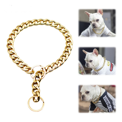 Rechargeable Metal Big Dog Gold Chain Summer Pet Fashion Accessories