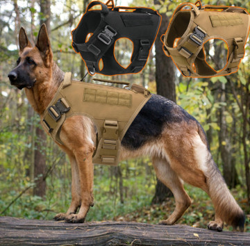 Plastic Tactical Dog Harness For Hiking Training Brown