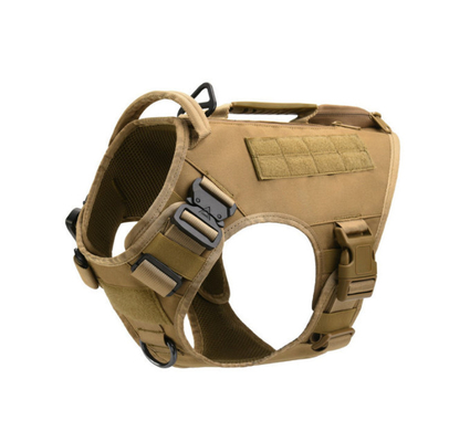 Plastic Tactical Dog Harness For Hiking Training Brown
