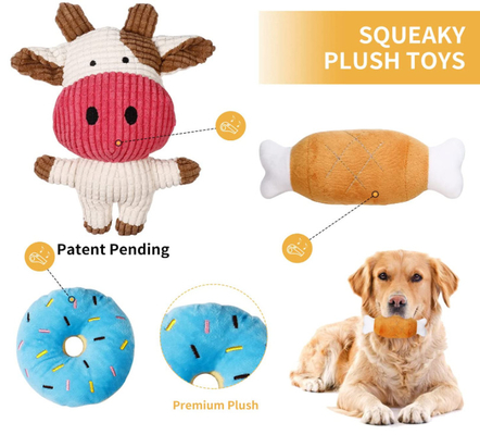 Natural Stuffed Squirrel Dog Plush Toys For Puppies