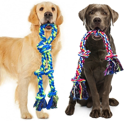 Indestructible Tough Rope Toys For Large Dogs 100% Cotton Teeth Cleaning