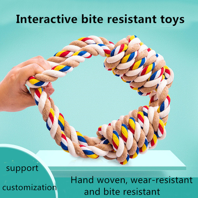 Interactive Cotton Rope Dog Toy Knot Bite Resistant For Large Dog