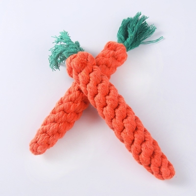 Braided Carrot Cotton Knotted Rope Toy Bite Resistant