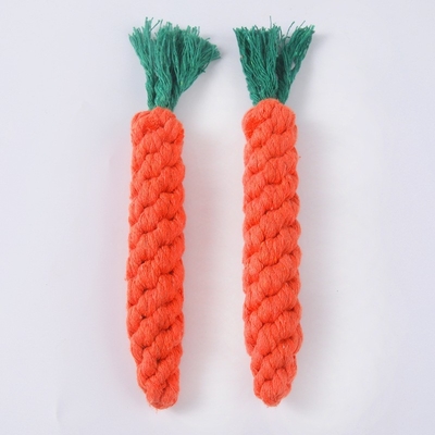 Braided Carrot Cotton Knotted Rope Toy Bite Resistant