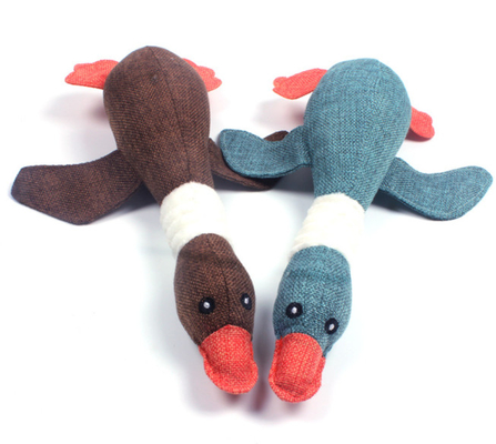 Squeaky Large Stuffed Duck Food Puzzles Dog Toy For Aggressive Chewers