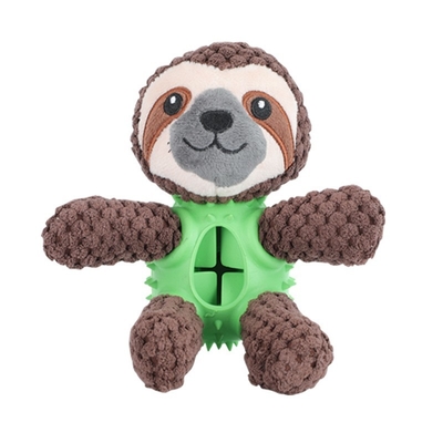 Interactive Sloth Cloth Plush Dog Toy Puzzle Missing Food Teeth Cleaning