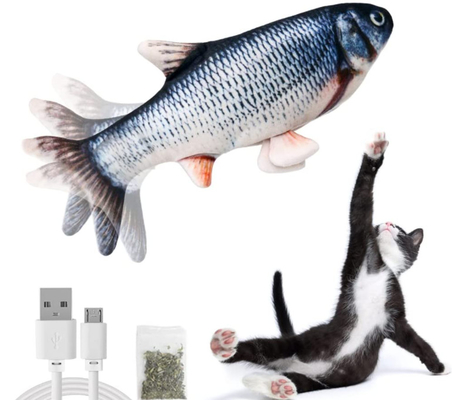 Interactive Flopping Fish Cat Toy With Catnip Bag Flapping Fish For Cats