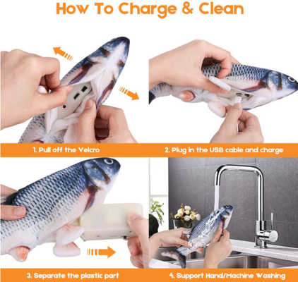 Interactive Flopping Fish Cat Toy With Catnip Bag Flapping Fish For Cats