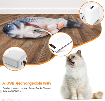 Interactive Flopping Fish Cat Toy With Catnip Bag Flapping Fish For Cats