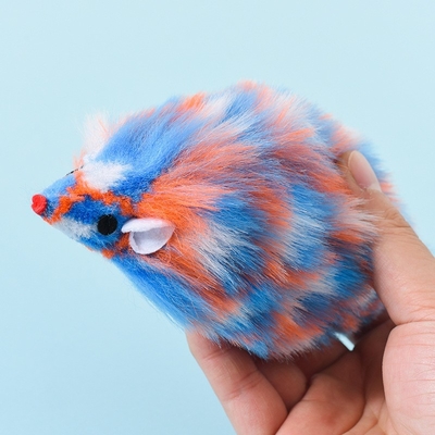 Plush Mouse And Cat Toy Colorful Plush Cat Toy Simulated Furry Mouse And Cat Vocalizing Pet Toy