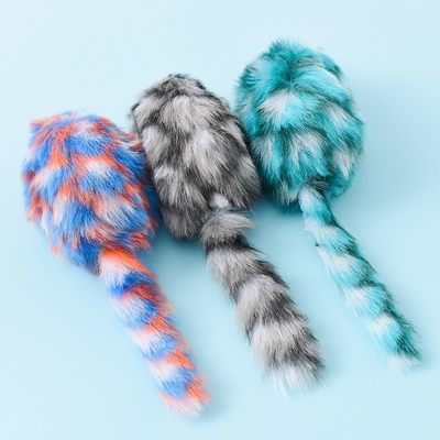 Plush Mouse And Cat Toy Colorful Plush Cat Toy Simulated Furry Mouse And Cat Vocalizing Pet Toy