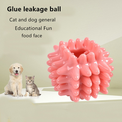 New Pet Toy Cat And Dog Feeding Puzzle Molars Leak Food Ball Bite Resistant Rubber Pet Toy Bite Gum Leak Food Ball