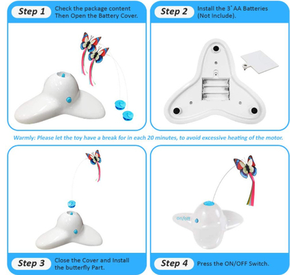 Exercise Electric Interactive Butterfly Flutter Rotating Kitten Toys