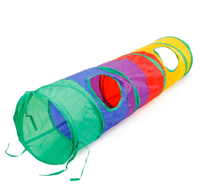 Cat Toy Tunnel 2 Way Collapsible Interactive Peek Hole with Ball Crinkle Cat Tunnel Tube Best for Cat
