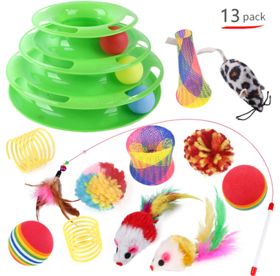 Best Cat Toys For Active Cats Cat Play Kittens Tunnel And Toy (13 PCS)