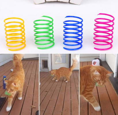 Best  Interactive Plastic Cat Spiral Spring For Swatting, Biting, Hunting Kitten Toys