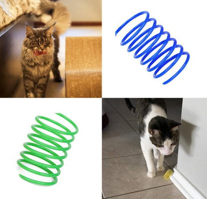 Best  Interactive Plastic Cat Spiral Spring For Swatting, Biting, Hunting Kitten Toys