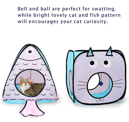 Best Crinkle Paper Collapsible Interactive Pet Cat Tunnels Tubes With Play Ball And Bell For Puppy