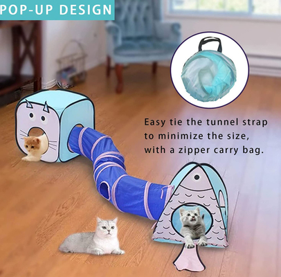 Best Crinkle Paper Collapsible Interactive Pet Cat Tunnels Tubes With Play Ball And Bell For Puppy