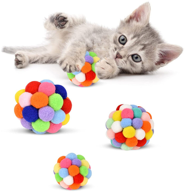 Interactive Kitten Plush Chew Ball Toys For Teething Chewing Toys