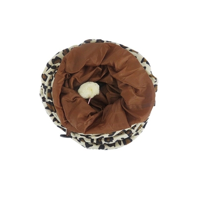New Pet Leopard Short Plush Foldable Cat Tunnel Funny Cat Cat Toy Three-Way Rolling Dragon