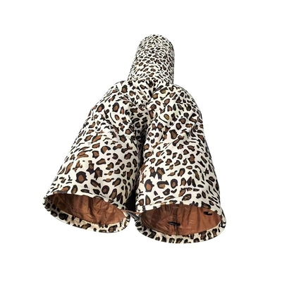 New Pet Leopard Short Plush Foldable Cat Tunnel Funny Cat Cat Toy Three-Way Rolling Dragon