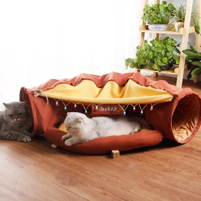 Cat Tunnel Four Seasons Rolling Floor Chinchilla Net Red Toy Cat Products Folding Shell Channel Cat Nest