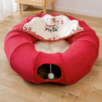 Multifunctional Foldable Cat Tunnel Cat Passage Rolling Floor Chinchilla Nest Cat Spring And Summer Cat Bed