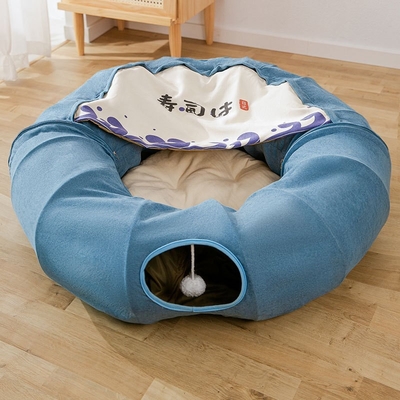 Multifunctional Foldable Cat Tunnel Cat Passage Rolling Floor Chinchilla Nest Cat Spring And Summer Cat Bed