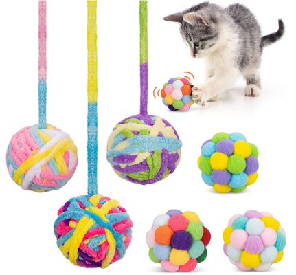 Interactive Cat Toy Balls With Bell And Cat Fuzzy Chew Balls