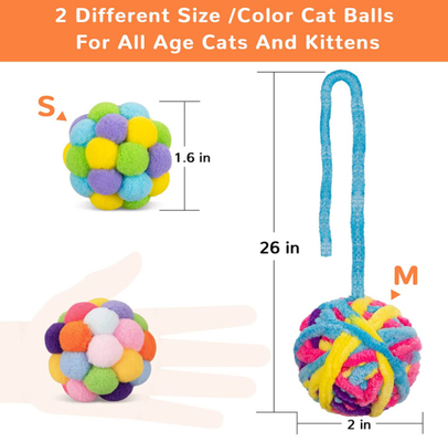 Interactive Cat Toy Balls With Bell And Cat Fuzzy Chew Balls