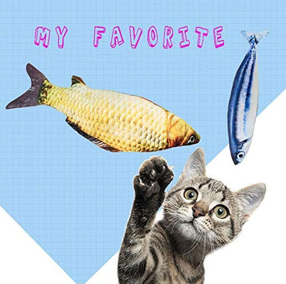 Floppy Fish For Cats Fish Shape Realistic Fluffy Catnip Doll Interactive