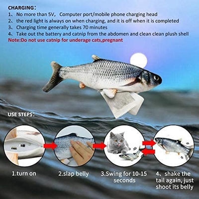 Plush Grass Carp Catnip Imitation Fish Teaser Toy For Pet Cat