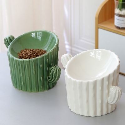 Cat Bowl Porcelain To Protect Cervical Vertebrae Cactus Dog Cat Food Bowl From Spilling Pet Drinking Bowl