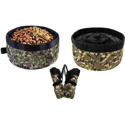 Amazon Dog Travel Convenient Food Bowl Water Bowl Foldable Dog Bowl Camouflage Waterproof Fabric