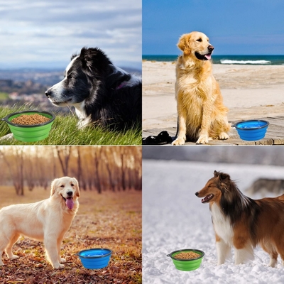 Extra Large Size Collapsible Dog Bowl, Foldable Expandable Cup Dish for Pet Cat Food Water Feeding Portable Travel Bowl