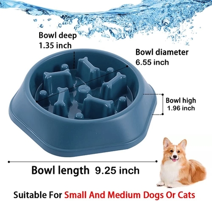 Dog Slow Feeder Bowl For Medium Small Dogs & Puppies To Slow Down Eating